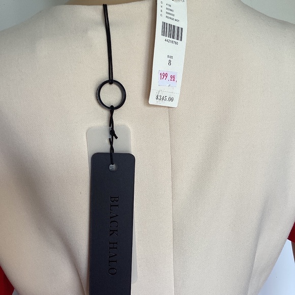 NWT Black Halo Layne Color Block Sheath Dress in Bonfire/Buttercream - sz 8 - Picture 6 of 7
